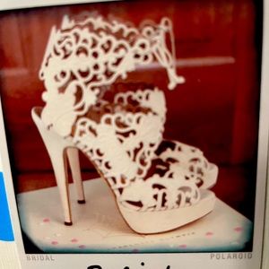 White lace high heel Charlotte Olympia